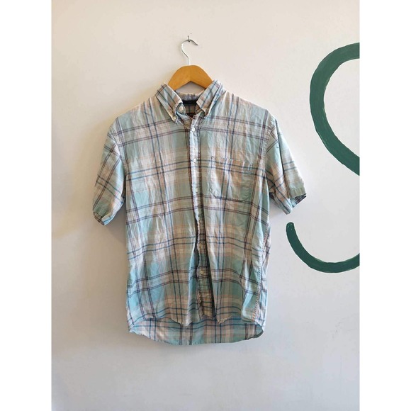 Pendleton Other - Pendleton Seaside Mens Medium Blue Plaid Short Sleeve Button Down Shirt Cotton
